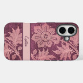 uitziende roze en Mauve gesimuleerde Damask Case-Mate iPhone Case (Achterkant (horizontaal))