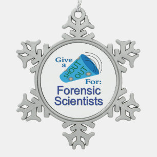Uitzoeken voor forensische wetenschappers tin sneeuwvlok ornament