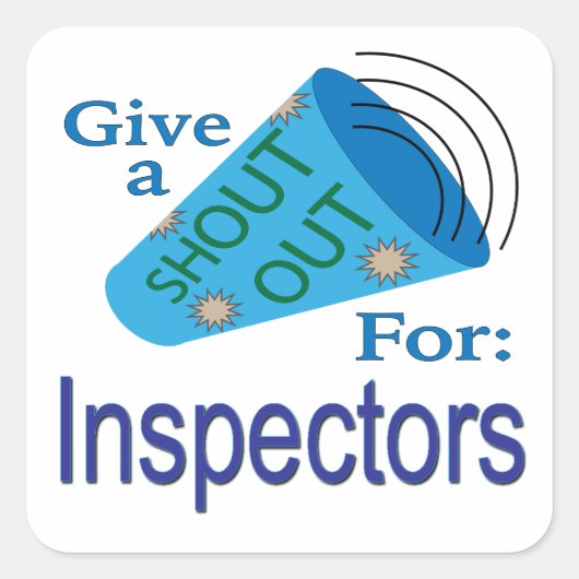Uitzoeken voor inspecteurs vierkante sticker (Voorkant)