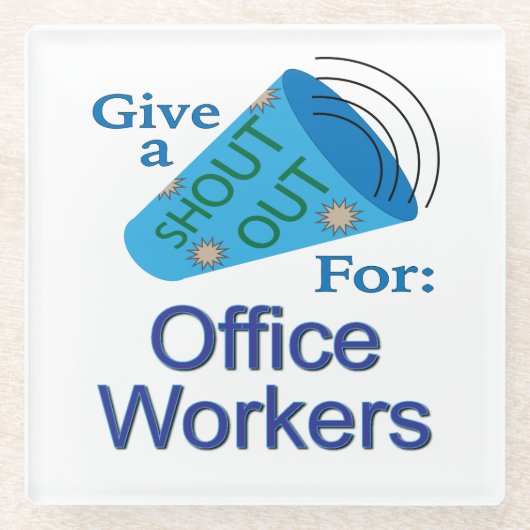 Uitzoeken voor kantoormedewerkers glazen onderzetter (Voorkant)