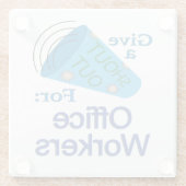 Uitzoeken voor kantoormedewerkers glazen onderzetter (Achterkant)