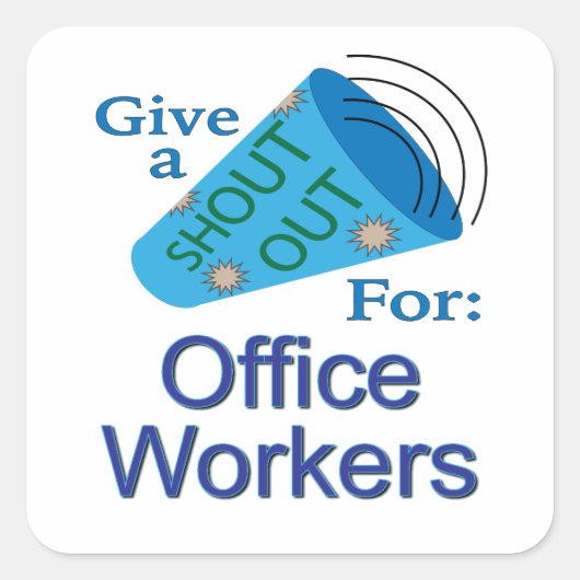 Uitzoeken voor kantoormedewerkers vierkante sticker (Voorkant)