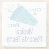 Uitzoeken voor medische archieftechnieken glazen onderzetter (Achterkant)