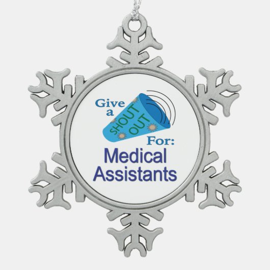 Uitzoeken voor medische assistenten tin sneeuwvlok ornament (Voorkant)