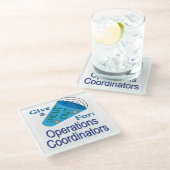 Uitzoeken voor operationele coördinatoren glazen onderzetter (Schuin)