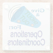 Uitzoeken voor operationele coördinatoren glazen onderzetter (Achterkant)