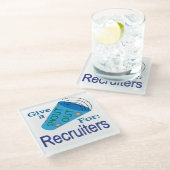 Uitzoeken voor recruiters glazen onderzetter (Schuin)