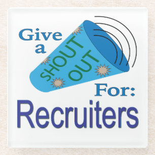 Uitzoeken voor recruiters glazen onderzetter
