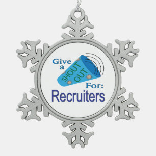 Uitzoeken voor recruiters tin sneeuwvlok ornament