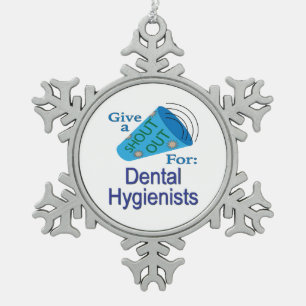 Uitzoeken voor tandheelkundige apothekers tin sneeuwvlok ornament