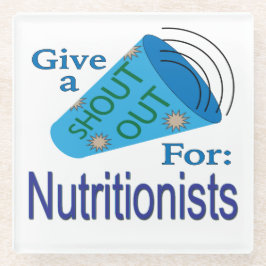 Uitzoeken voor voedingsdeskundigen glazen onderzetter