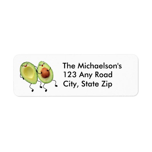 Uitzonderend Avocado Couple-adreslabel Etiket (Voorkant)