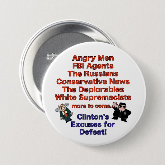 Uitzonderingen voor Clinton's Defeet Button (Voorkant /achterkant)