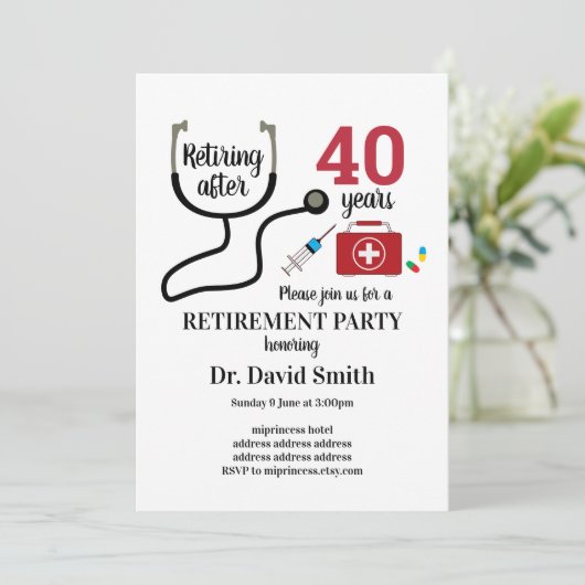 Uitzonderingsuitnodiging voor artsen kaart (Staand voorkant)