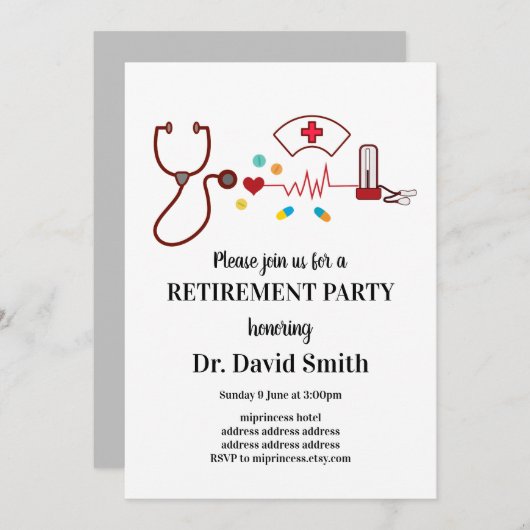 Uitzonderingsuitnodiging voor artsen kaart (Voorkant / Achterkant)