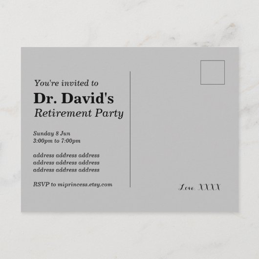 Uitzonderingsuitnodiging voor artsen uitnodiging briefkaart (Achterkant)