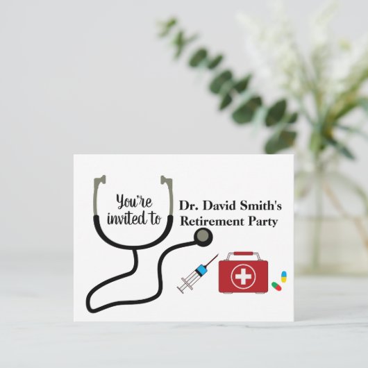 Uitzonderingsuitnodiging voor artsen uitnodiging briefkaart (Staand voorkant)