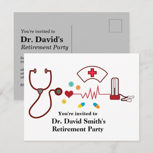 Uitzonderingsuitnodiging voor artsen uitnodiging briefkaart (Voorkant / Achterkant)