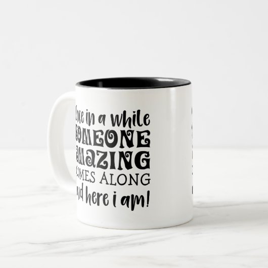 Uitzonderlijk, af en toe komt er iemand geweldig tweekleurige koffiemok (Voorkant links)