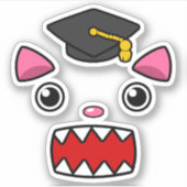 Uitzonderlijk Afstuderen kat Sticker (Voorkant)