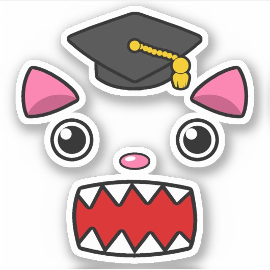 Uitzonderlijk Afstuderen kat Sticker (Voorkant)