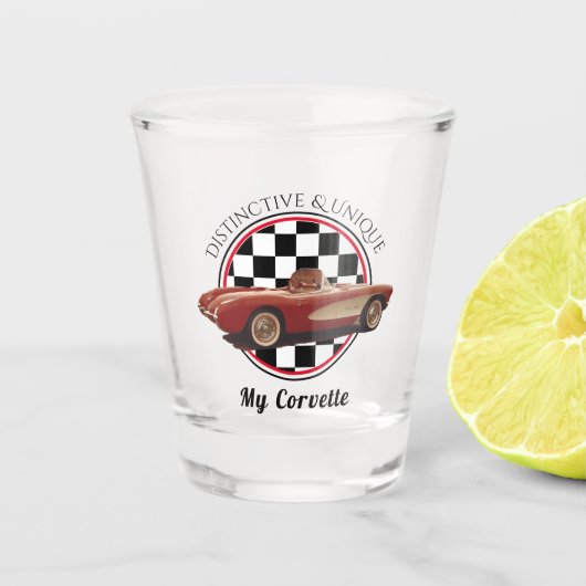 Uitzonderlijk en uniek, mijn korvet-glas shot glas (Voorkant)