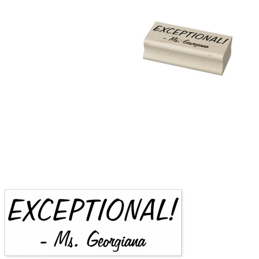 "UITZONDERLIJK!" Leraar Rubber Stamp Rubberstempel (Gestempeld)