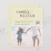 UITZONDERLIJK PRIJS Huwelijksuitnodiging Bewaar Da (Voorkant / Achterkant)