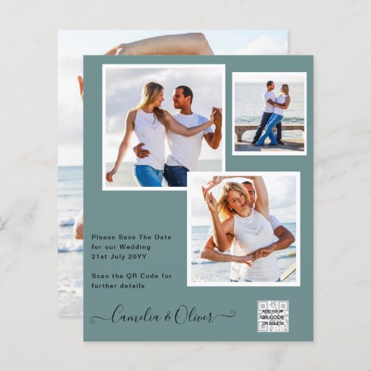 UITZONDERLIJK PRIJS Huwelijksuitnodiging Bewaar Da (Voorkant / Achterkant)