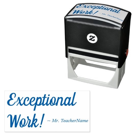 "Uitzonderlijk werk!" + Aangepaste leraarsnaam Zelfinktende Stempel (In situ)