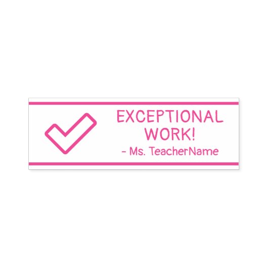 "UITZONDERLIJK WERK!" + Rubberstempel van de leraa Zelfinktende Stempel (Design)