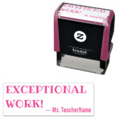 "UITZONDERLIJK WERK!" Rubberstempel Zelfinktende Stempel (In situ)