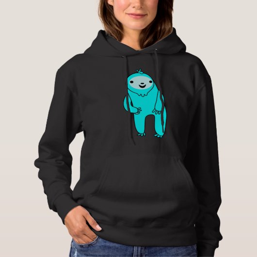 Uitzonderlijke blauwe sleuf hoodie (Voorkant)