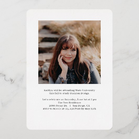 Uitzonderlijke Folie van de Uitnodiging van het Af (Achterkant)