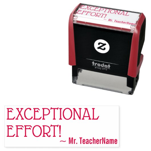 "UITZONDERLIJKE INSPANNING!" Rubberstempel Zelfinktende Stempel (In situ)