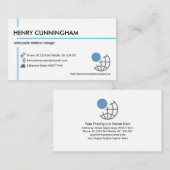 Uitzonderlijke intercepterende blauwe lijnen opric visitekaartje (Voorkant / Achterkant)