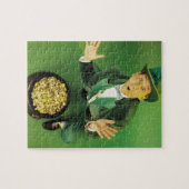 Uitzonderlijke leprechaun met pot goud legpuzzel (Horizontaal)