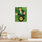 Uitzonderlijke leprechaun met pot goud poster (Keuken)