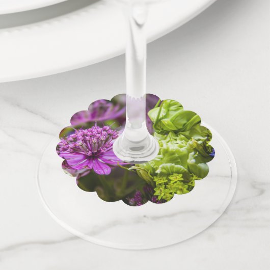 Uitzonderlijke magie van bloesems #1 wijnglaslabel (Dichtbij)