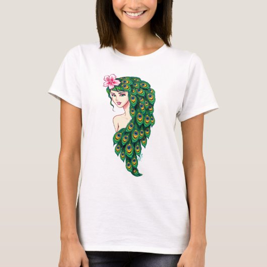 Uitzonderlijke peacock Goddess Art Modern Crop Top (Voorkant)