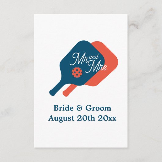 Uitzonderlijke pickleball bruiloft behuizing kaart (Voorkant)