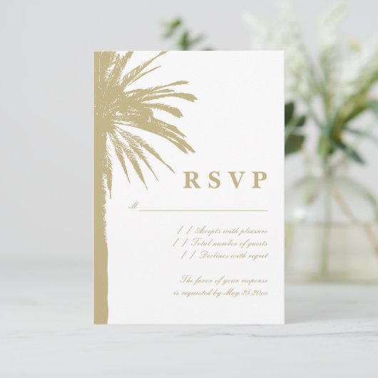 Uitzonderlijke strand bruiloft RSVP reactie kaarte (Staand voorkant)