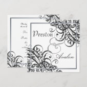 Uitzonderlijke uitnodiging voor B&W-scrollrol (Voorkant / Achterkant)