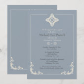 Uitzonderlijke uitnodiging voor cross-blauwe relig (Voorkant / Achterkant)