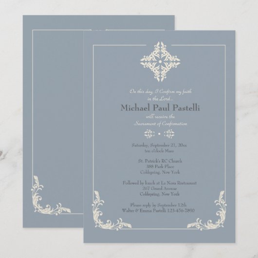 Uitzonderlijke uitnodiging voor cross-blauwe relig (Voorkant / Achterkant)