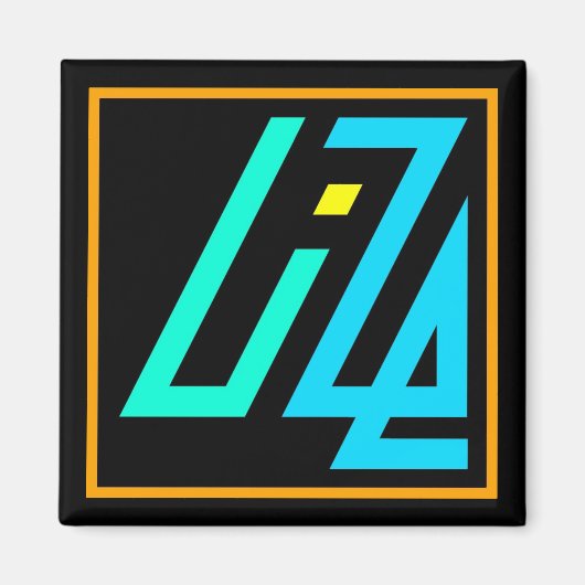 UIZE Magnet (sinaasappel in zwarte rand) (Voorkant)