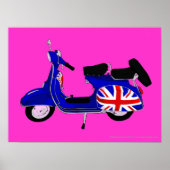 UJ Blue Scooter Pop Art Print (Voorkant)