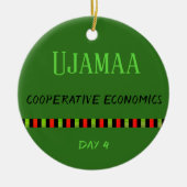 Ujamaa - Kwanzaa Dag 4 Groen Keramisch Ornament (Voorkant)
