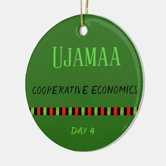 Ujamaa - Kwanzaa Dag 4 Groen Keramisch Ornament (Links)