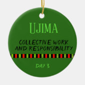 Ujima - Kwanzaa Dag 3 Groen Keramisch Ornament (Voorkant)